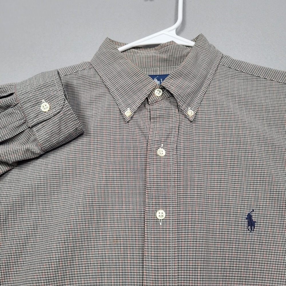 Polo Ralph Lauren Blake Mens Large Button Down Shirt Long Sleeve Plaid Cotton